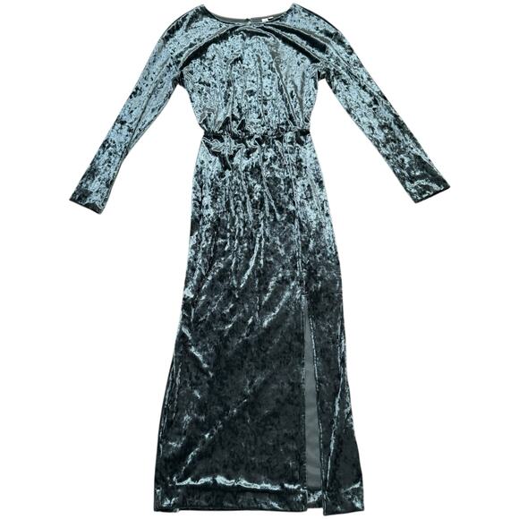 & Other Stories Dresses & Skirts - & Other Stories Velvet Keyhole Back Midi Dress Long Sleeve Teal Green Size 4